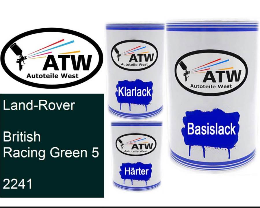 Land-Rover, British Racing Green 5, 2241: 500ml Lackdose + 500ml Klarlack + 250ml Härter - Set, von ATW Autoteile West.
